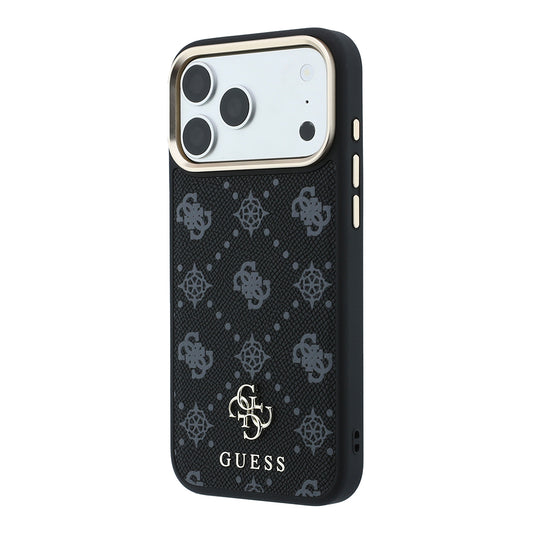 Apple iPhone 18 Pro Max Kılıf Guess Orjinal Lisanslı M-safe Şarj Özellikli Klasik Yazı ve 4G Logolu PU Deri Peony Kapak