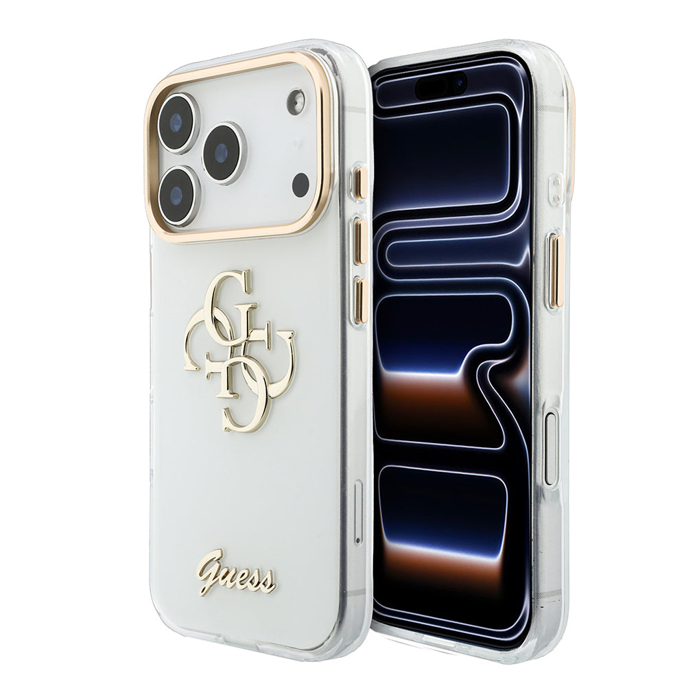 Apple iPhone 18 Pro Max Kılıf Guess Orjinal Lisanslı Yazı ve 4G Büyük Metal Logolu Silikon Kapak