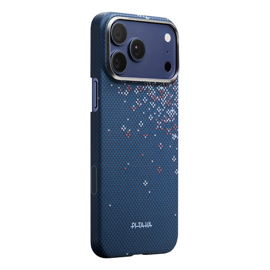 Apple iPhone 18 Pro Max Kılıf M-safe Şarj Özellikli Aramid Karbon Fiber Pitaka Sakura Hours Serisi Kapak