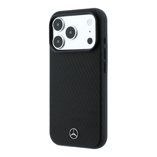 Apple iPhone 18 Pro Max Kılıf Mercedes Benz Orjinal Lisanslı M-safe Şarj Özellikli 3D Metal Logolu Wrap Wood Deri Kapak