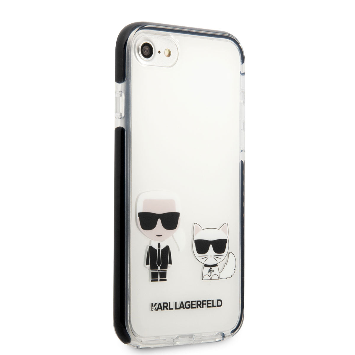iPhone 8 Kılıf Karl Lagerfeld Kenarları Siyah Silikon K&C Dizayn Kapak