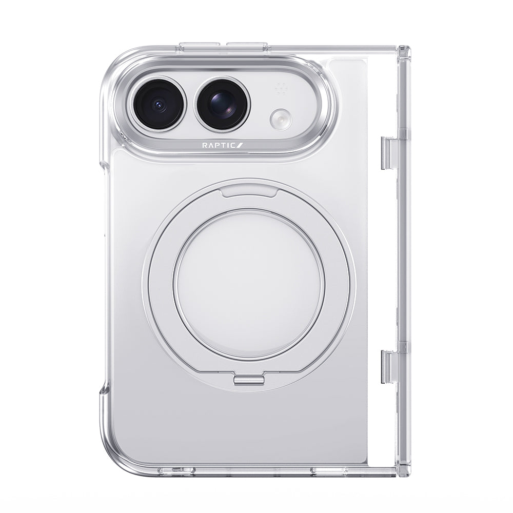 Apple iPhone Duo (Fold) Kılıf M-safe Şarj Özellikli Raptic Air Stand Serisi Aynalı Arka Yüzey Standlı Kapak