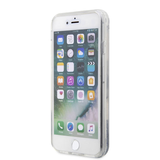 iPhone SE 2020 Kılıf Karl Lagerfeld Sıvılı Simli Karl Head Dizayn Kapak