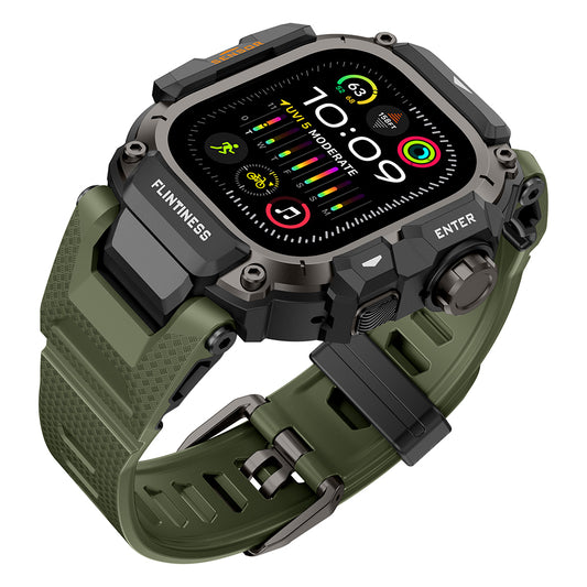 Apple Watch Ultra 49mm Mohseven iWatch Punk Fortress Serisi Kasa Koruyuculu Silikon Kordon