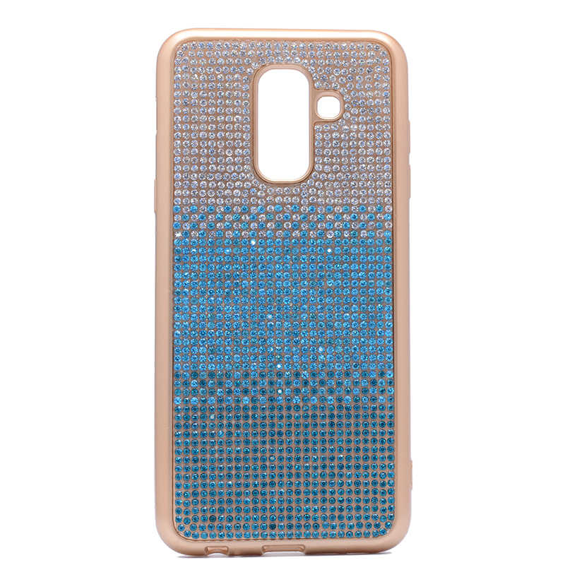 Galaxy J8 Kılıf Zore Mat Lazerli Taşlı Silikon