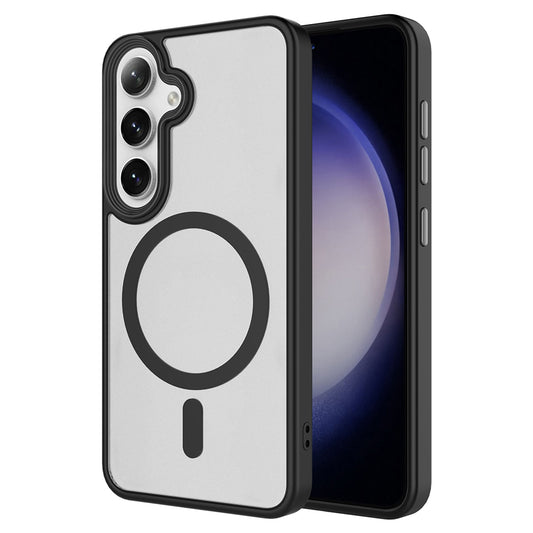 Galaxy S24 FE Kılıf Sert PC Arka Yüzey Wireless Şarj Özellikli Zore Flet M-safe Kapak