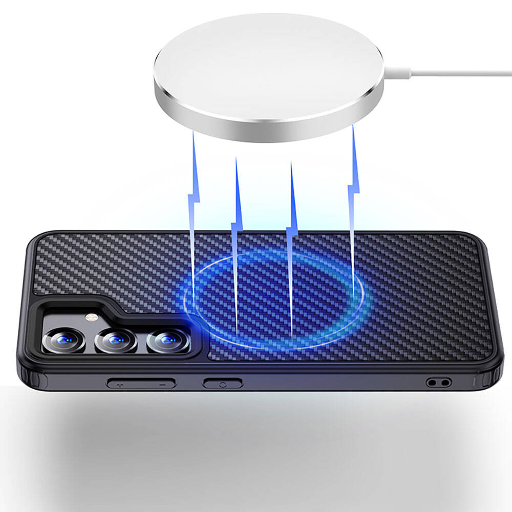 Galaxy S24 Kılıf Aramid Karbon Fiber M-safe Özellikli Wlons Radison Kapak