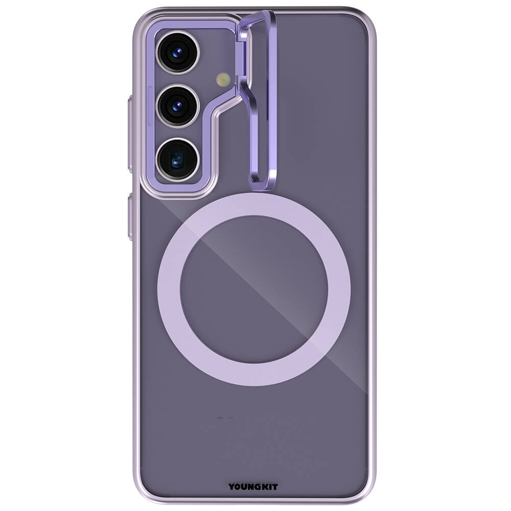 Galaxy S24 Kılıf M-safe Şarj Özellikli Sararma Önleyici Youngkit Crystal Grid Kapak