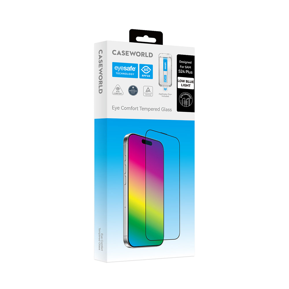 Galaxy S24 Plus CaseWorld Applicator Serisi 2.5D Eyesafe Mavi Işık Teknolojili 0.25mm Temperli Cam Ekran Koruyucu+ Uygulama Aparatı