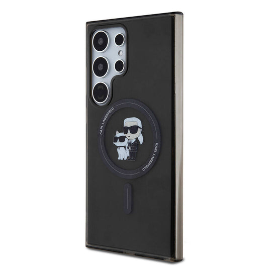 Galaxy S24 Ultra Kılıf Karl Lagerfeld Orjinal Lisanslı M-safe Şarj Özellikli Karl & Choupette IML Baskılı Kapak