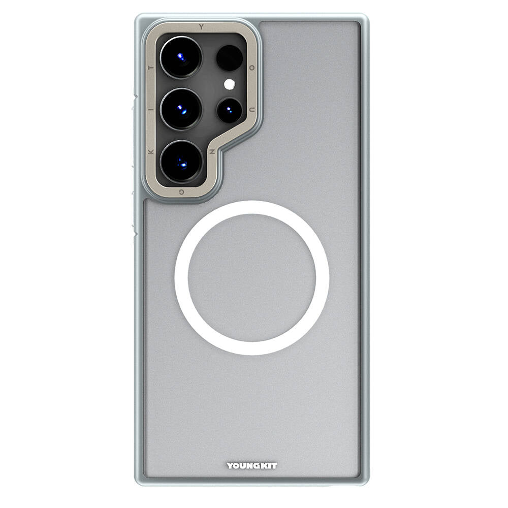 Galaxy S24 Ultra Kılıf M-safe Şarj Özellikli Youngkit Rock Sand Serisi Kapak