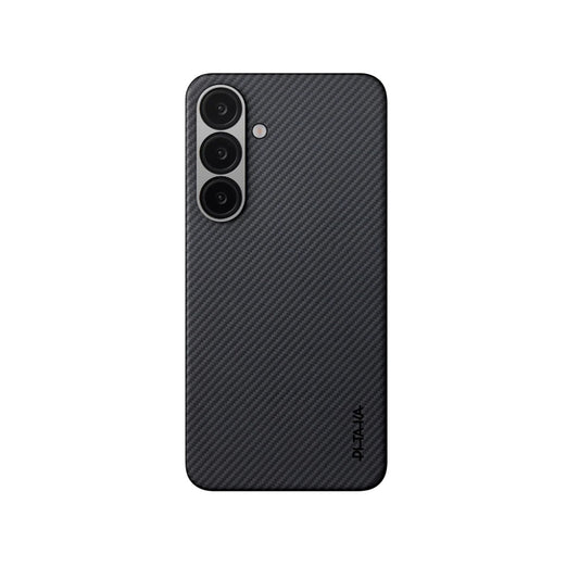 Galaxy S25 Kılıf M-safe Şarj Özellikli 600D Aramid Fiber Pitaka Ultra-Slim Classic Serisi Black-Grey Twill Kapak