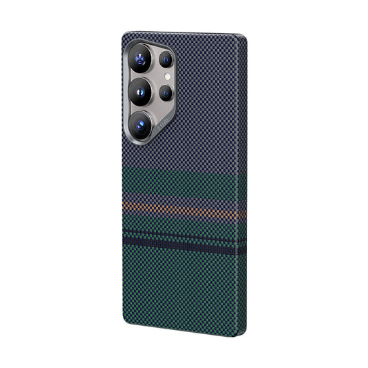 Galaxy S25 Ultra Kılıf M-safe Şarj Özellikli Karbon Fiber Tasarımlı Benks Aurora ArmorAir Kevlar Kapak