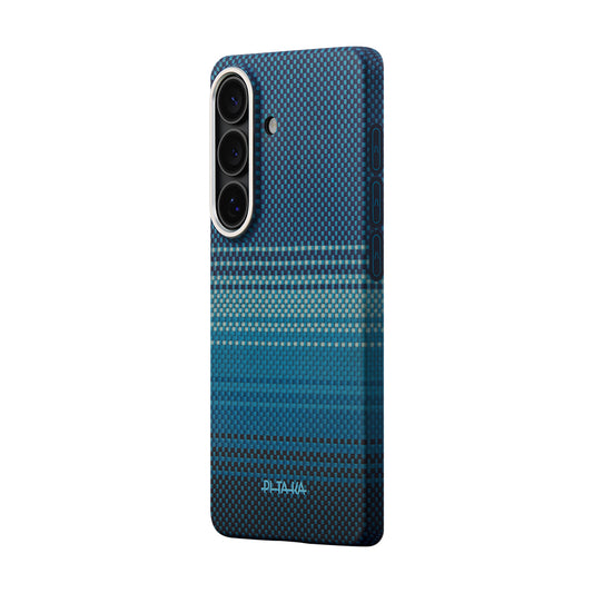 Galaxy S26 Plus Kılıf M-safe Şarj Özellikli Aramid Fiber Pitaka Tactile Woven Sunset-Moonrise Serisi Kapak