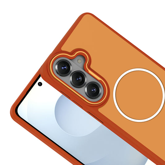 Galaxy S26 Plus Kılıf M-Safe Şarj Özellikli Metal Kamera Çerçeveli Zore Sanremo Silikon Kapak