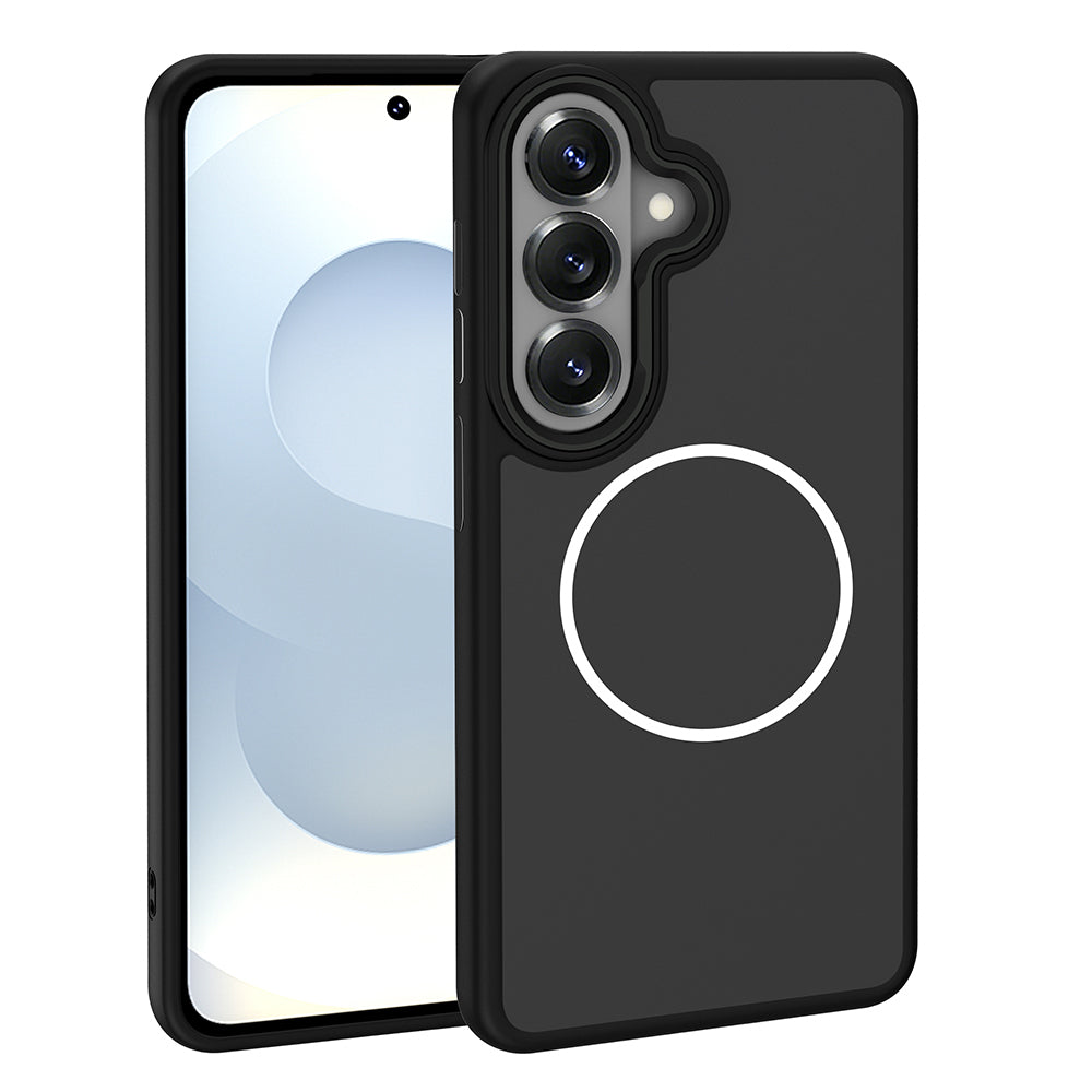 Galaxy S26 Plus Kılıf M-Safe Şarj Özellikli Metal Kamera Çerçeveli Zore Sanremo Silikon Kapak