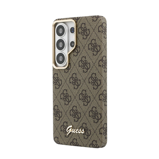 Galaxy S26 Ultra Kılıf Guess Orjinal Lisanslı M-safe Şarj Özellikli Script Yazı Logolu 4G Desenli Kapak