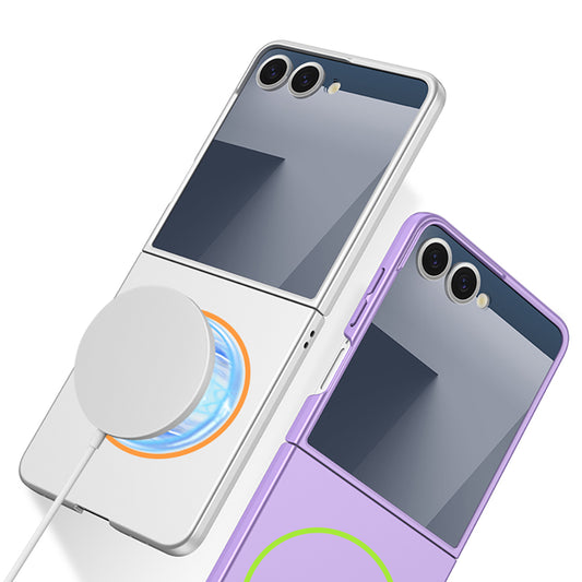 Galaxy Z Flip 7 Kılıf Wireless Şarj Özellikli Zore Kıpta M-safe Kapak