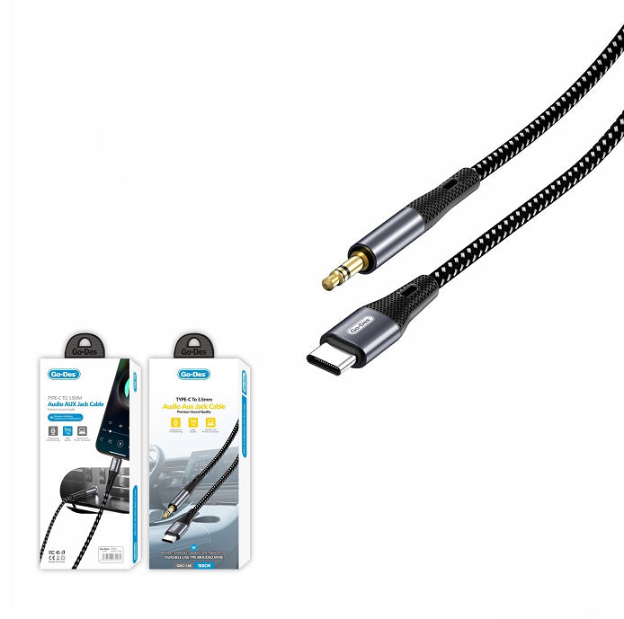 Go Des GAC-168 Type-C to 3.5mm AUX Audio Kablo 1M