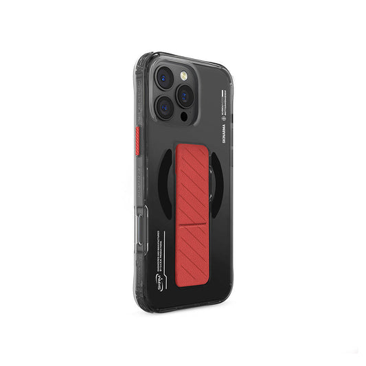 iPhone 16 Pro Kılıf M-safe Şarj Özellikli Teknoloji Desenli Standlı Skinarma Axon Kapak