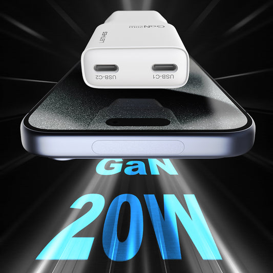 Lenyes LCH15 Dual Type-C PD GaN Teknolojili Hızlı Şarj Başlığı 20W