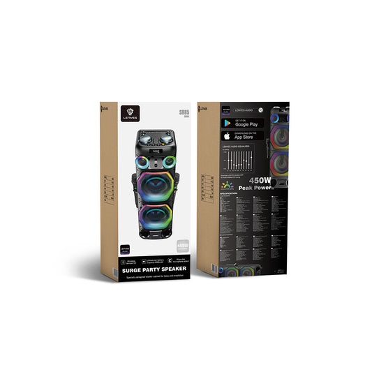 Lenyes S885 RGB Işıklı Çift Mikrofonlu Kablosuz TWS Bluetooth Speaker Hoparlör v5.3