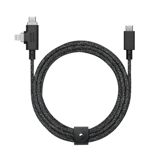 Native Union Belt Serisi Duo Pro Type-C to Type-C - Lightning Şarj Kablosu 240W 2.4M