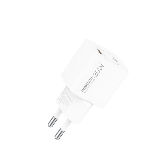 Recci RC77E GaN Teknolojili Hızlı Şarj Başlığı Type-C to Type-C PD 30W Kablolu Şarj Seti