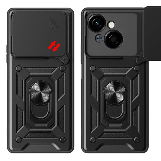 Tecno Spark Go 1 2025 Kılıf Magnetik Standlı Kamera Korumalı Zore Sürgülü Vega Kapak