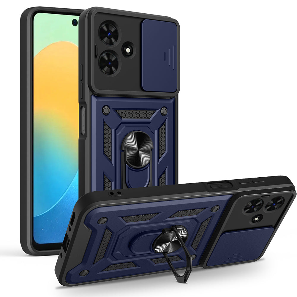 Tecno Spark Go 2 Kılıf Magnetik Standlı Kamera Korumalı Zore Sürgülü Vega Kapak