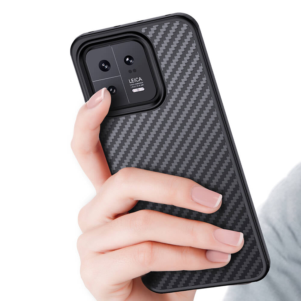 Xiaomi Mi 13 Pro Kılıf Aramid Karbon Fiber M-safe Özellikli Wlons Radison Kapak