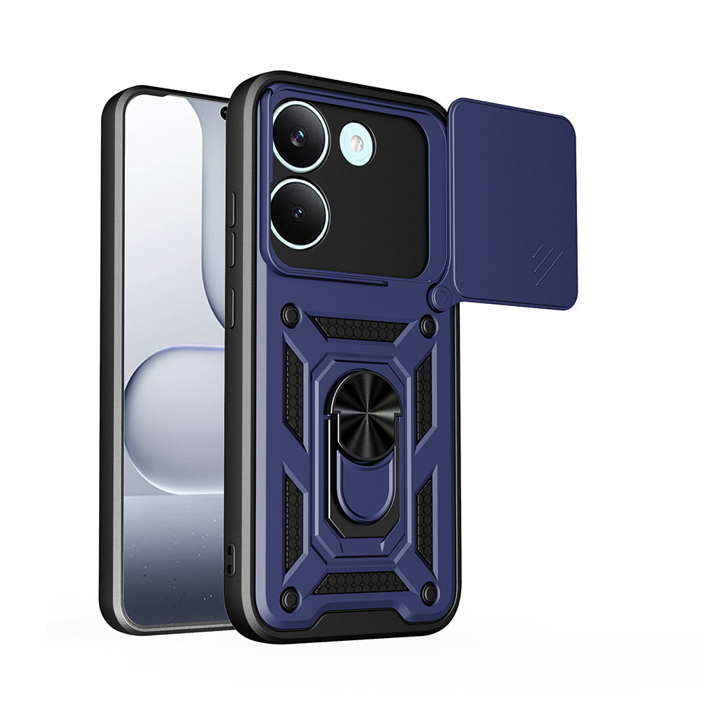 Xiaomi Poco X8 Pro Kılıf Magnetik Standlı Kamera Korumalı Zore Sürgülü Vega Kapak