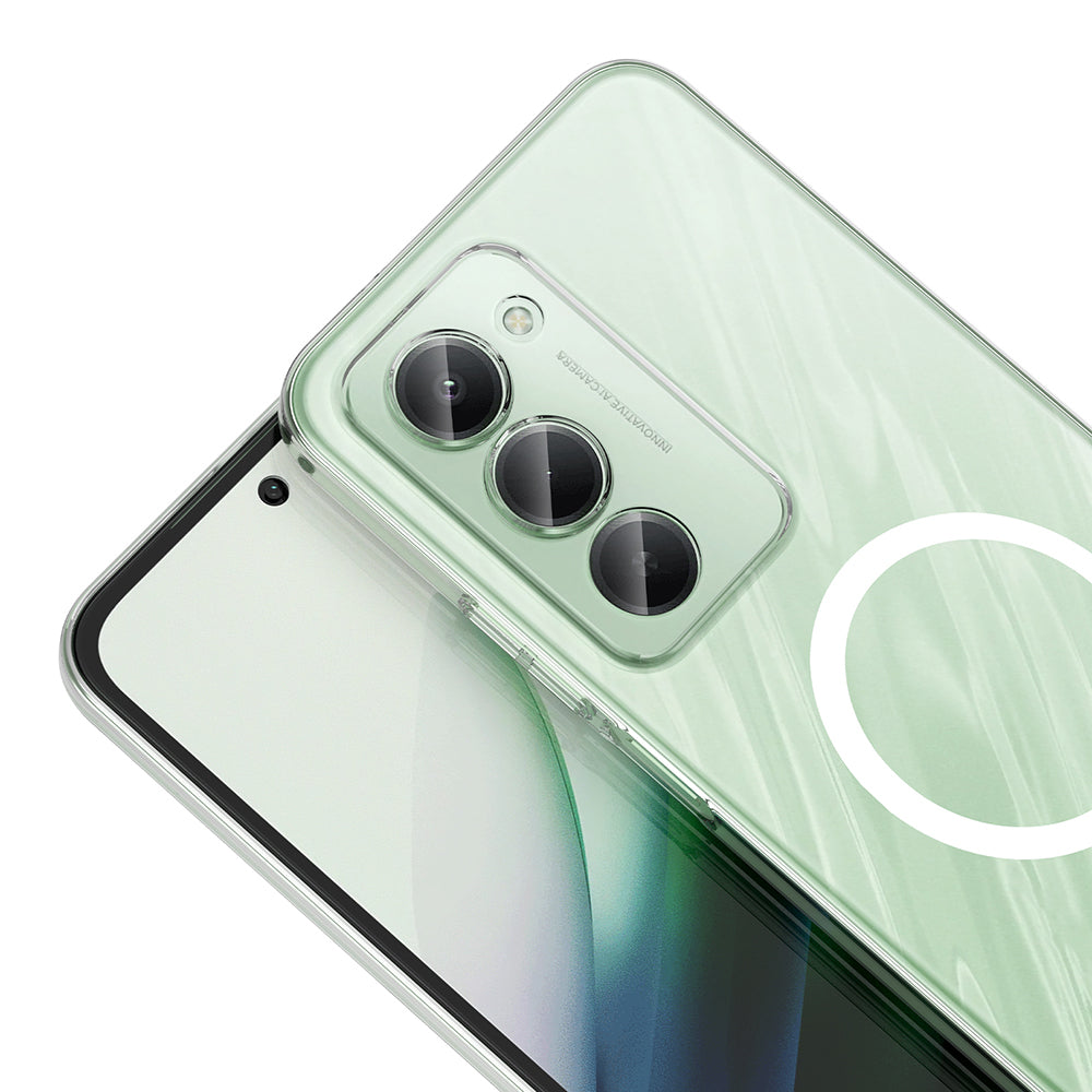 Xiaomi Redmi 15 Kamera Korumalı M-Safe Şarj Özellikli Şeffaf Zore London Sert PC Kapak