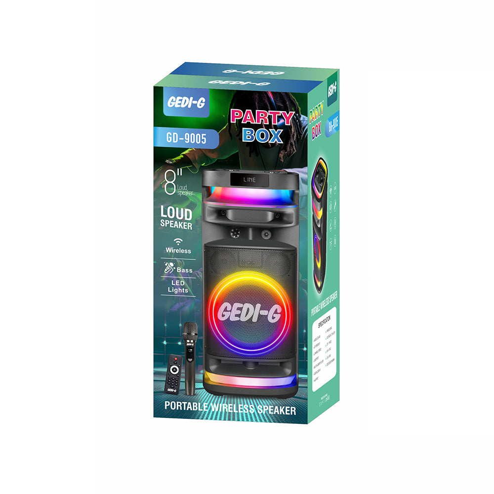 Zore GD-9005 Mikrofonlu RGB TWS 8 inç Stereo Bass Kablosuz Karaoke Hoparlör