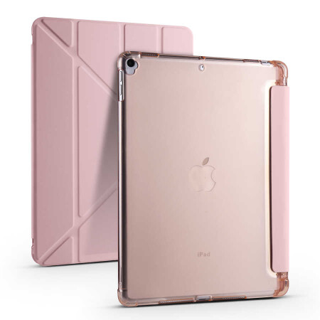 Apple iPad 10.2 2021 (9.Nesil) Kılıf Zore Tri Folding Kalem Bölmeli Standlı Kılıf - 7