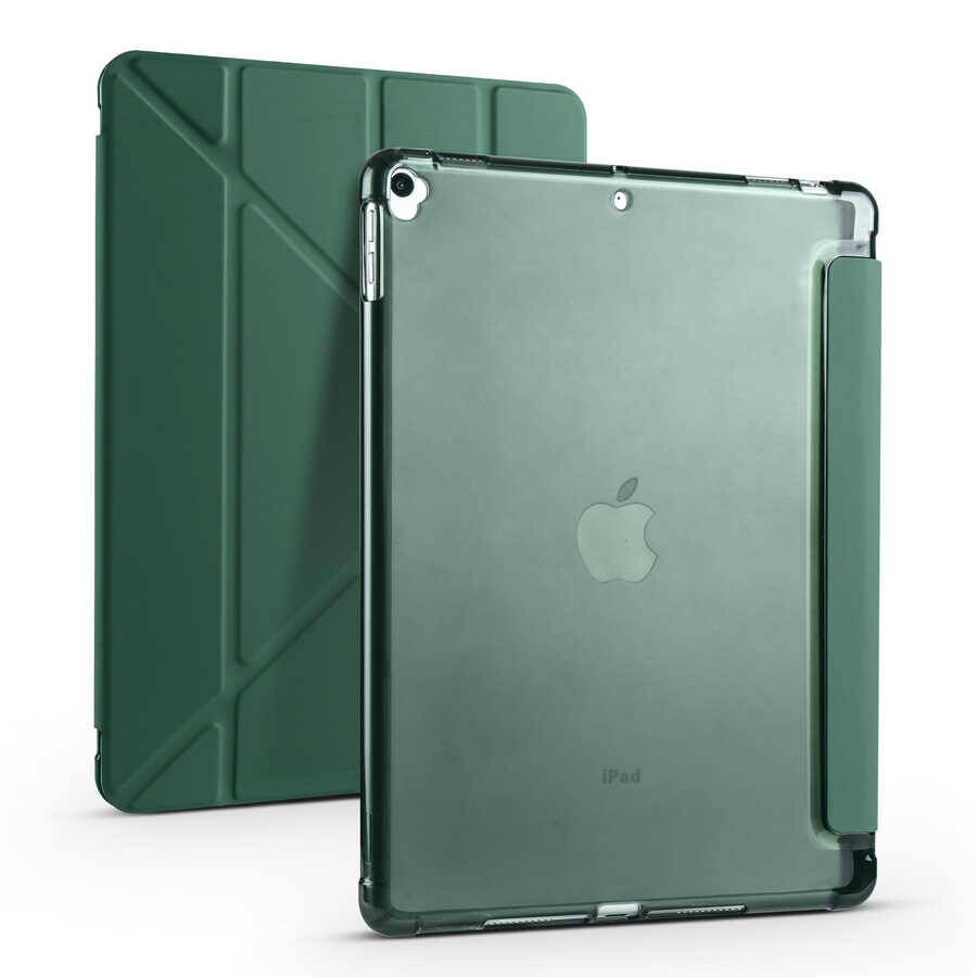 Apple iPad 10.2 2021 (9.Nesil) Kılıf Zore Tri Folding Kalem Bölmeli Standlı Kılıf - 2