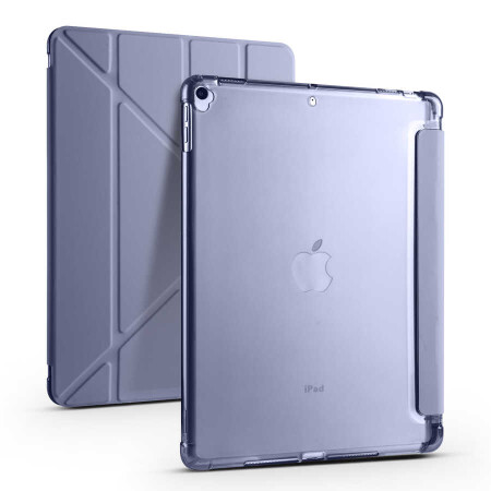Apple iPad 10.2 2021 (9.Nesil) Kılıf Zore Tri Folding Kalem Bölmeli Standlı Kılıf - 1