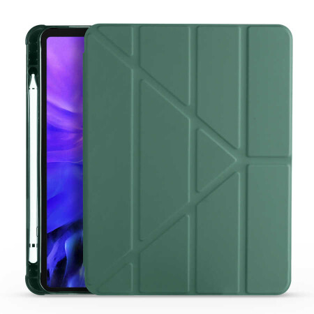 Apple iPad Air 10.9 2020 (4.Nesil) Kılıf Zore Tri Folding Kalem Bölmeli Standlı Kılıf - 1