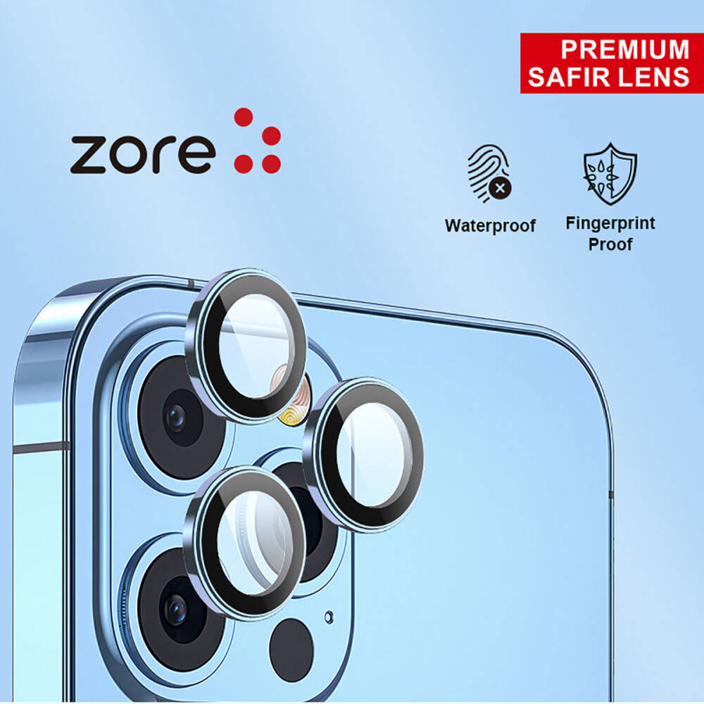 Apple iPhone 13 Pro Zore CL-12 Premium Safir Parmak İzi Bırakmayan Anti-Reflective Kamera Lens Koruyucu - 10