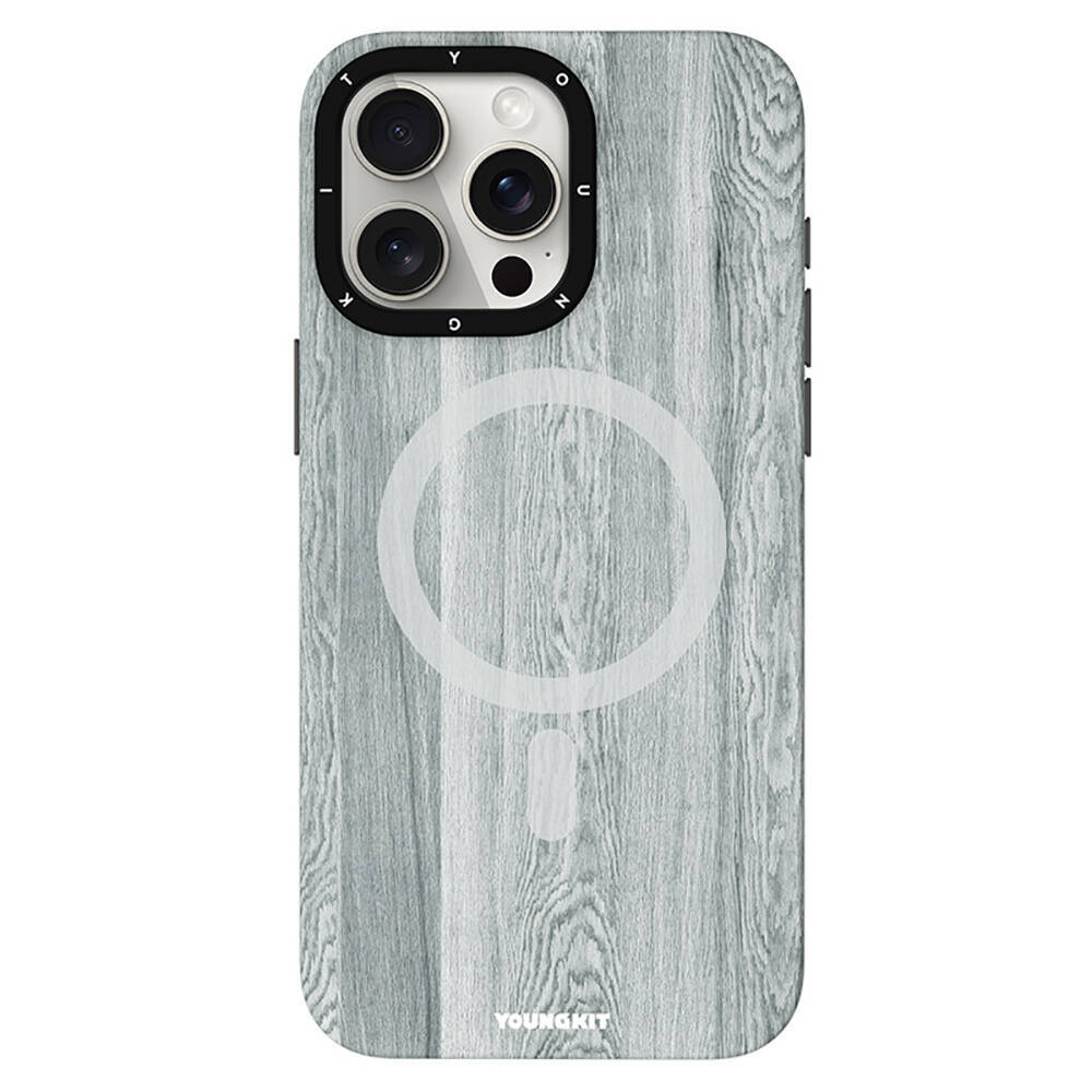 Apple iPhone 14 Pro Kılıf Magsafe Şarj Özellikli Sararmaya Dayanıklı Youngkit Wood Forest Serisi Kapak - 3