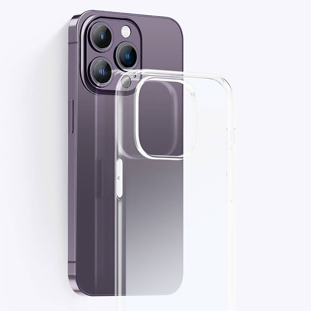 Apple iPhone 14 Pro Max Kılıf Airbagli Şeffaf Darbe Emici Silikon Tasarımlı Recci Clarity Serisi Kapak - 9