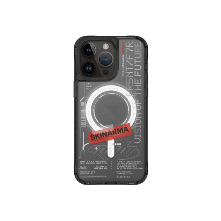 Apple iPhone 15 Pro Max Kılıf SkinArma Magsafe Şarj Özellikli Yazı Desenli Airbag Tasarımlı Orion Kapak - 1