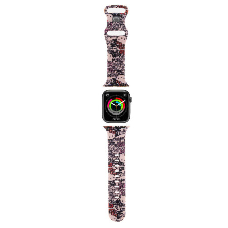 Apple Watch 38mm Hello Kitty Orjinal Lisanslı Etiket Graffiti Silikon Kordon - 2