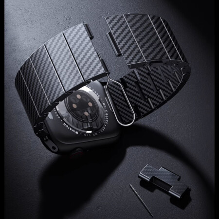 Apple Watch 7 41mm Zore KRD-90 600D Karbon Fiber Kordon - 4