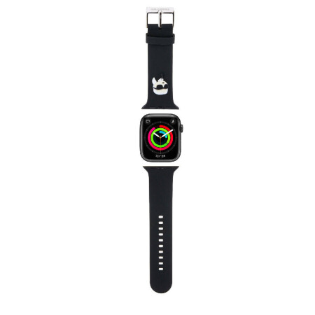 Apple Watch 7 45mm Karl Lagerfeld Orjinal Lisanslı İkonik Karl Head Logolu Silikon Kordon - 3