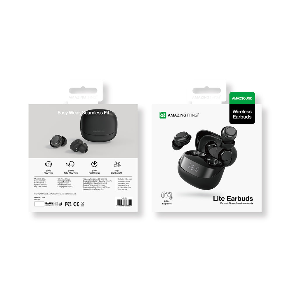 Amazingthing Amazsound Lite Dijital LED Göstergeli Kulak İçi Bluetooth Kulaklık v5.4