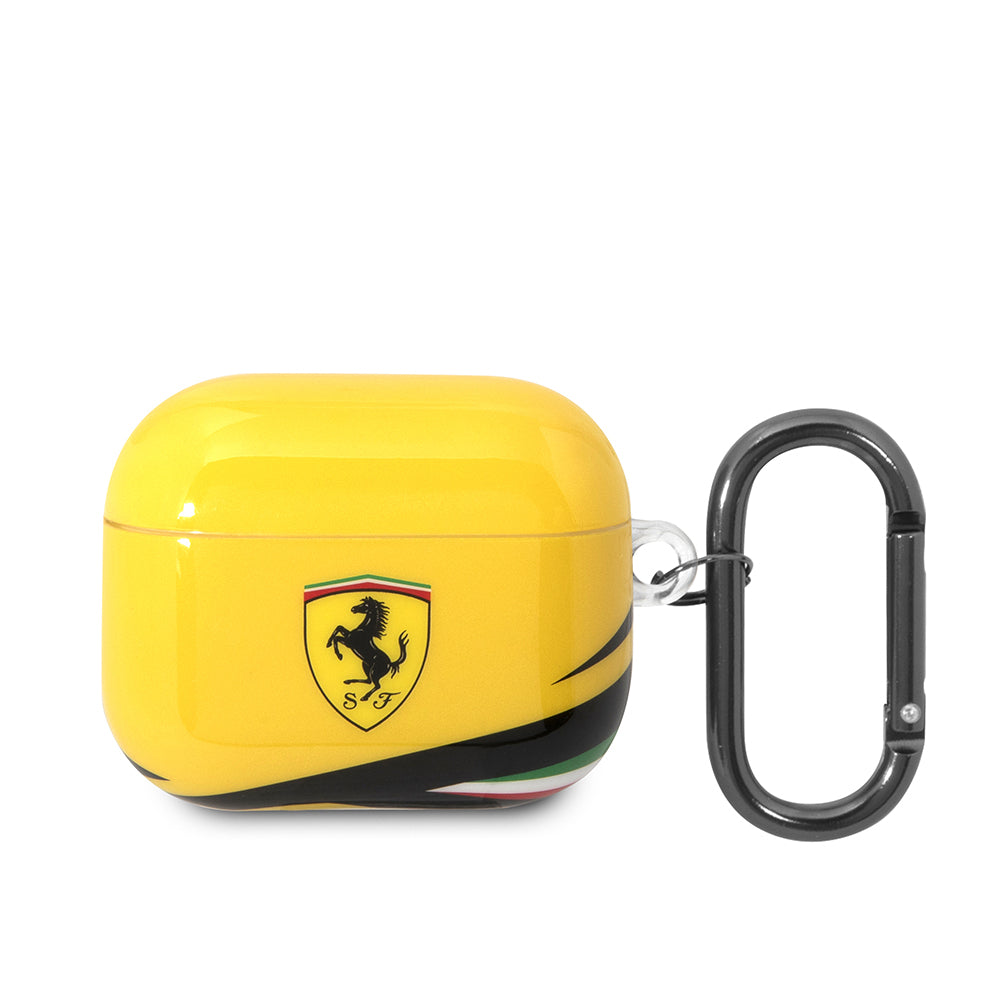 Airpods 3.Nesil Kılıf Ferrari Orjinal Lisanslı IML Baskılı Klasik Logolu TPU Kılıf