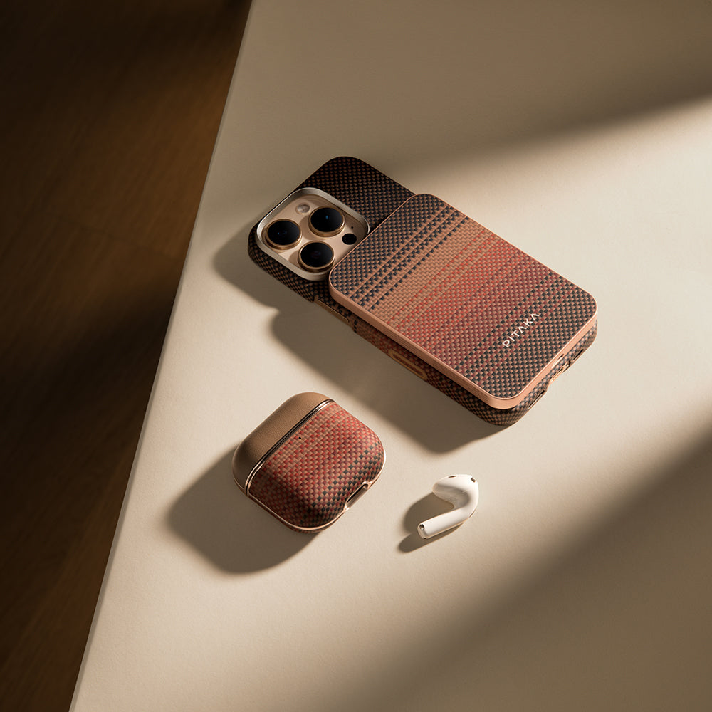 Airpods 4 Kılıf Aramid Fiber Pitaka Tactile Woven Sunset-Moonrise Serisi Kapak