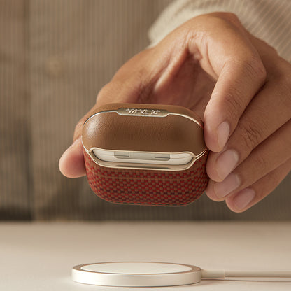 Airpods 4 Kılıf Aramid Fiber Pitaka Tactile Woven Sunset-Moonrise Serisi Kapak