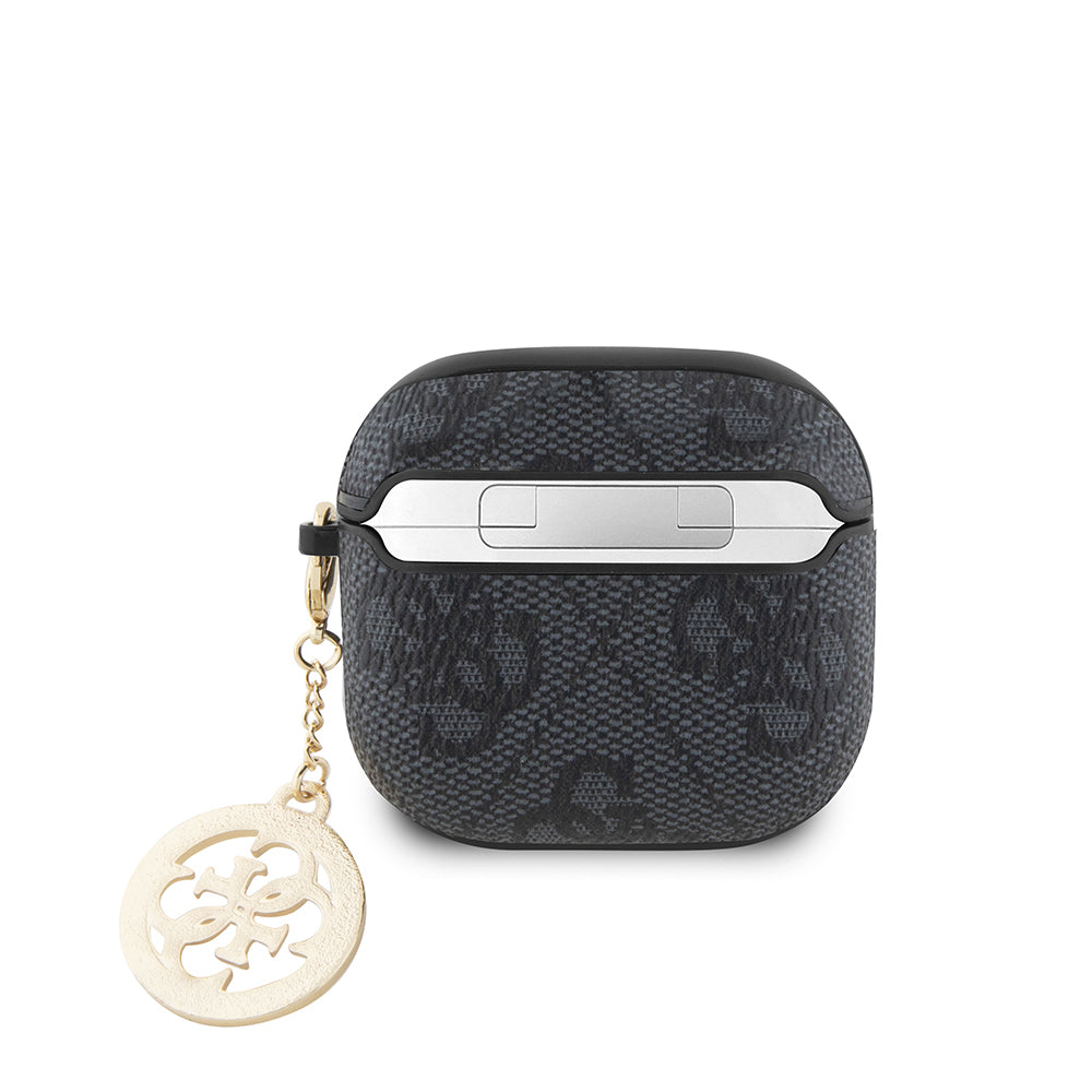 Airpods 4 Kılıf Guess Orjinal Lisanslı 4G Desenli Taşlı 4G Süs Zincirli Kapak